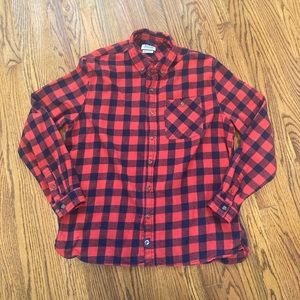 Blue and Red Checkered Button Down flannel Shirt XL